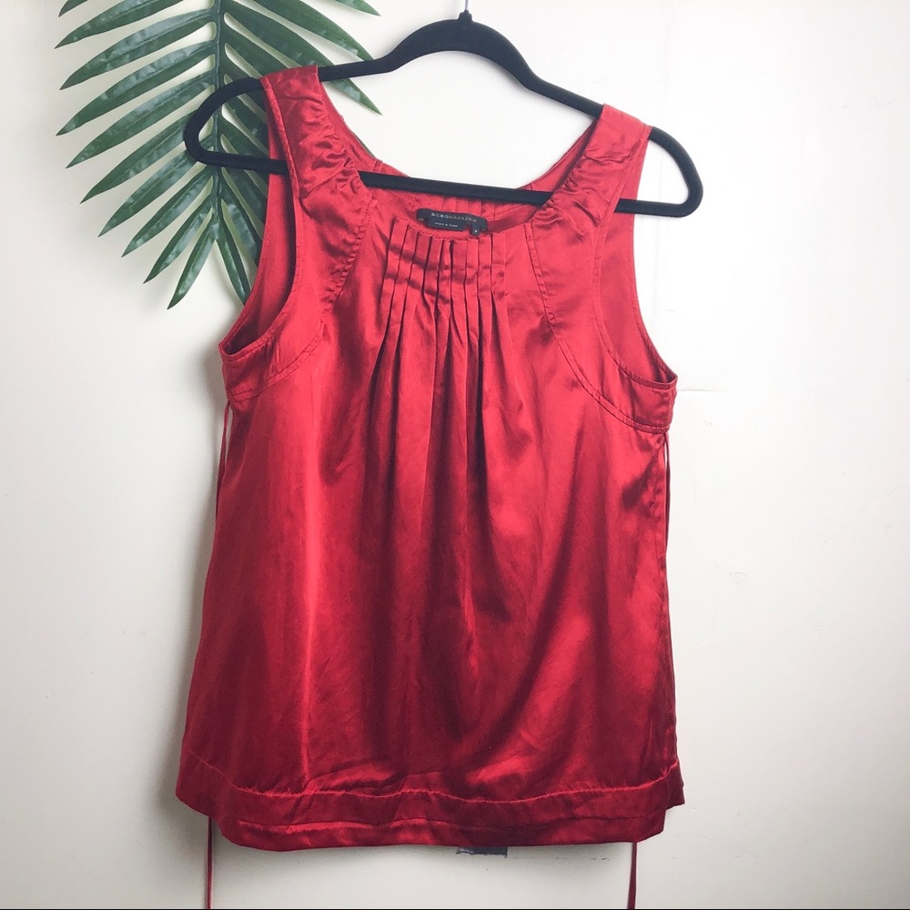 BCBG Red Silk Top
